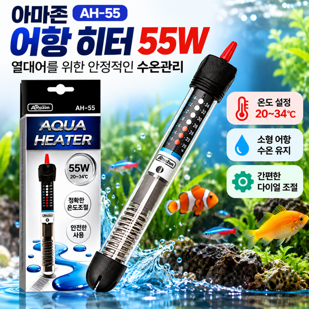아마존 AH-55 어항 히터 55W 열대어 수족관 자동 온도조절기 제품 이미지
